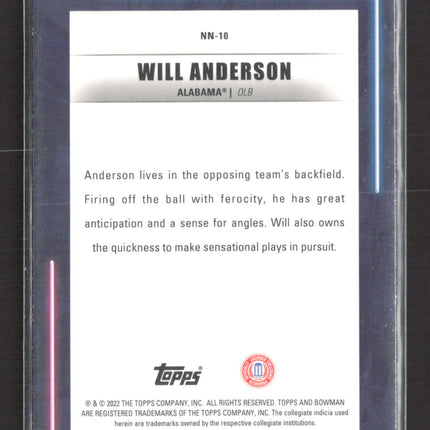 2022 Bowman University Neon Neophytes Will Anderson #NN-10 Pink