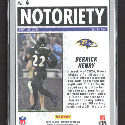 2025 Panini Mosaic Football Notoriety Derrick Henry #4