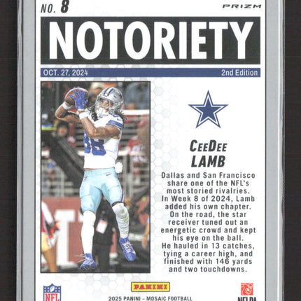 2025 Panini Mosaic Prizm CeeDee Lamb #8 Green