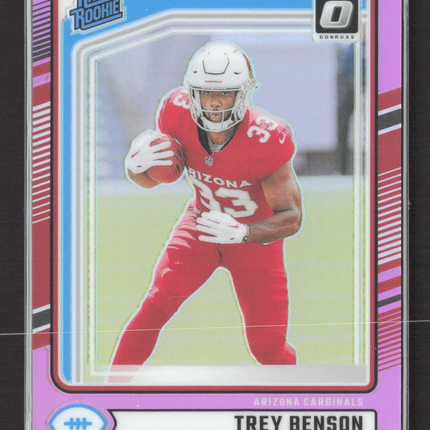 2024 Panini Donruss Optic Prizm Trey Benson #326 Pink