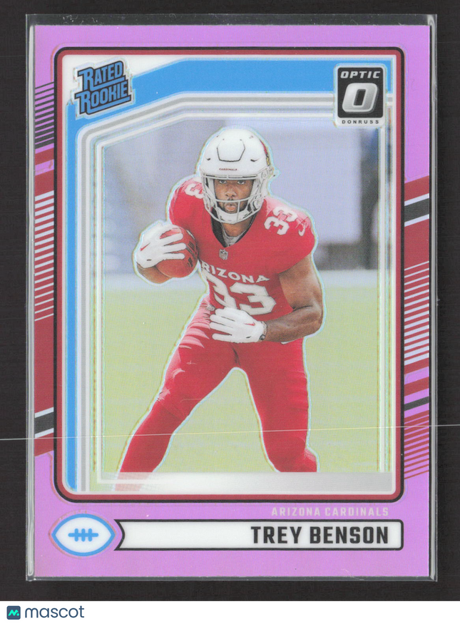 2024 Panini Donruss Optic Prizm Trey Benson #326 Pink