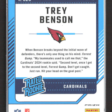 2024 Panini Donruss Optic Prizm Trey Benson #326 Pink
