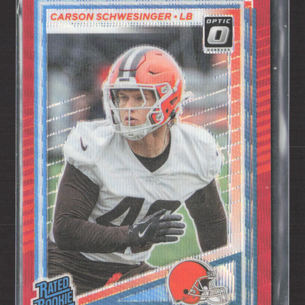2025 Panini Donruss Optic Carson Schwesinger #392 Red