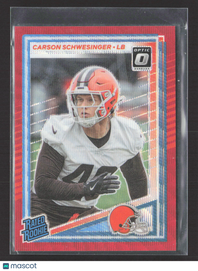 2025 Panini Donruss Optic Carson Schwesinger #392 Red