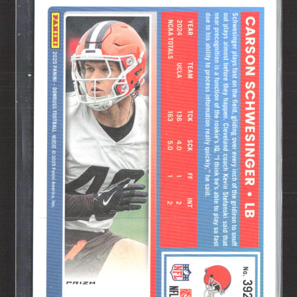 2025 Panini Donruss Optic Carson Schwesinger #392 Red
