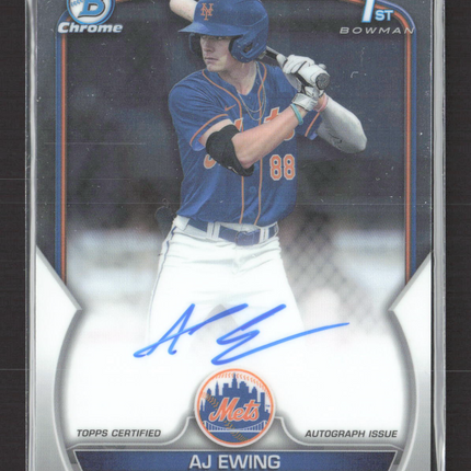 2023 Topps Bowman Chrome AJ Ewing #CDA-AE 1st Bowman Auto