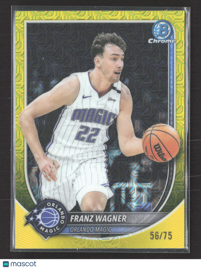2024 Topps Bowman Chrome Franz Wagner #BCV-95 Yellow RayWave 56/75