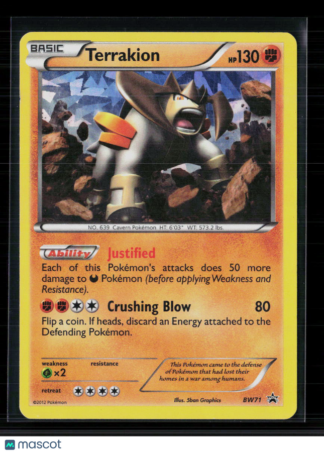 Pokemon 2012 Black & White Terrakion #BW71