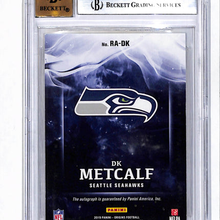 2019 Panini Origins Rookie Autographs Gold /10 DK Metcalf #13 BGS 8.5 Auto 10
