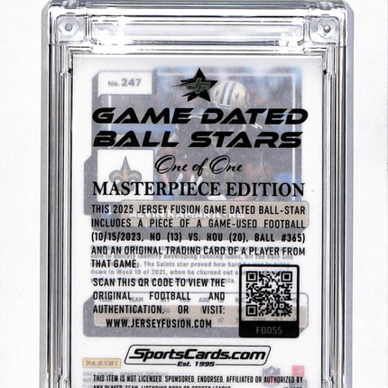 2025 Jersey Fusion Game Dated Ball Stars Alvin Kamara #247 1/1 Masterpiece