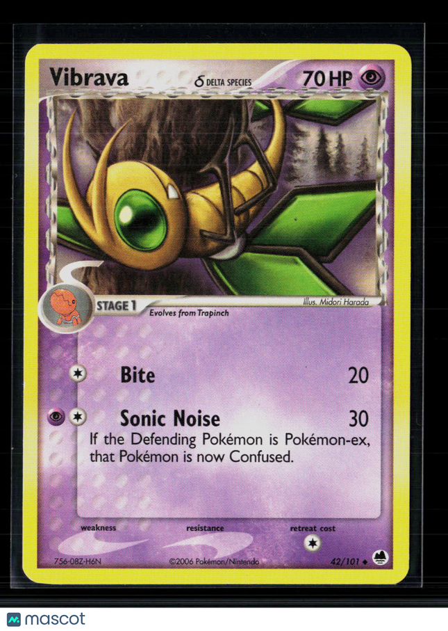 Pokemon 2009 EX Dragon Frontiers Vibrava Delta Species #42/101