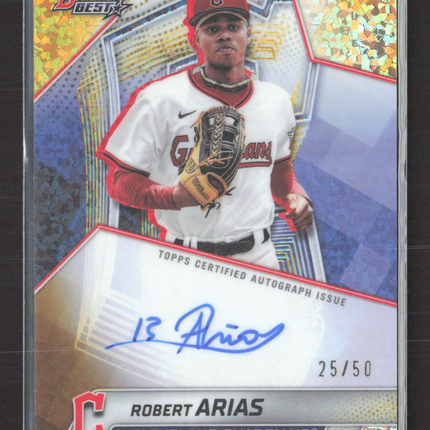 2025 Bowman's Best Robert Arias #B25-RA Gold Mini-Diamond Refractor 25/50 Auto