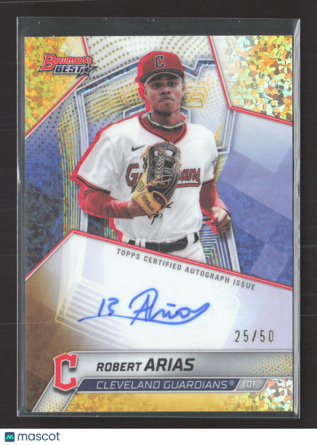 2025 Bowman's Best Robert Arias #B25-RA Gold Mini-Diamond Refractor 25/50 Auto