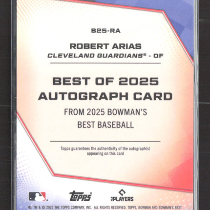 2025 Bowman's Best Robert Arias #B25-RA Gold Mini-Diamond Refractor 25/50 Auto