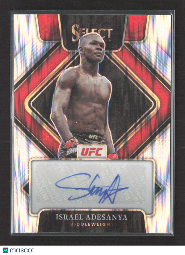 2022 Panini Select UFC Israel Adesanya #SG-IAS Silver Flash Prizm Auto