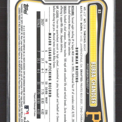 2026 Bowman Chrome Bubba Chandler #83 RC Red Rc Logo