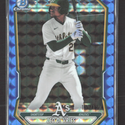 2026 Bowman Chrome Leo De Vries #BCP-63 Blue Geometric 139/150