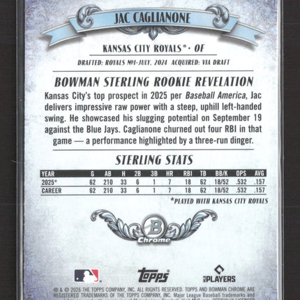 2026 Bowman Sterling Chrome Rookie Revelation Jac Caglianone #BST-14 RC