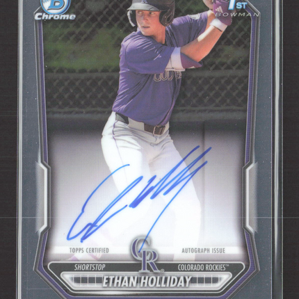 2026 Topps Bowman Chrome Ethan Holliday #CPA-EH 1st Bowman Auto
