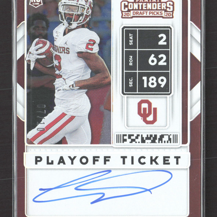 2020 Panini Contenders Draft Picks CeeDee Lamb #106 Playoff Ticket 07/10 RC Auto