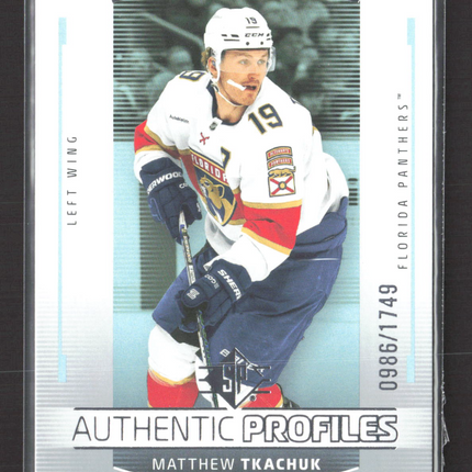 2025 Upper Deck SP Hockey Authentic Profiles Matthew Tkachuk #AP-8 0986/1749