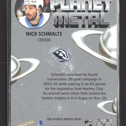 2026 SkyBox Metal Universe Planet Metal Nick Schmaltz #27 of 40 PM