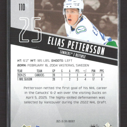 2026 Upper Deck SPx Elias Pettersson #110