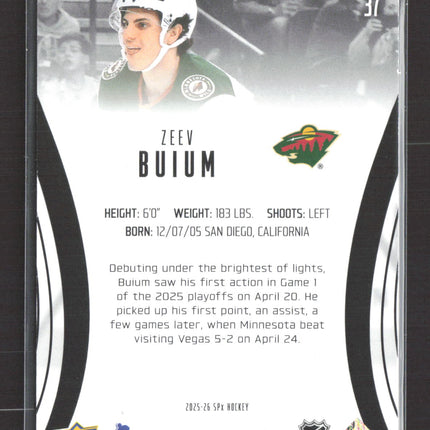 2026 Upper Deck SPx Finite Zeev Buium #37