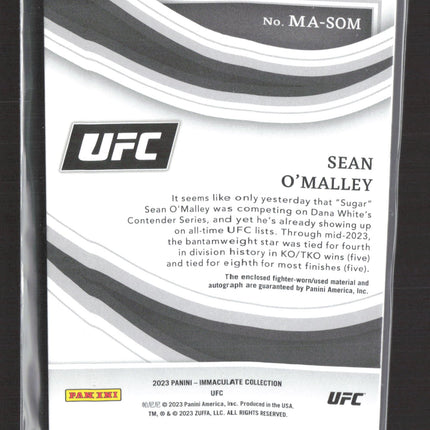 2023 Panini Immaculate Collection Sean O'Malley #MA-SOM 08/25 Relic Patch Auto