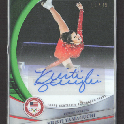 2026 Topps Chrome U.S. Olympics Kristi Yamaguchi #BCA-KYA Green 55/99 Auto