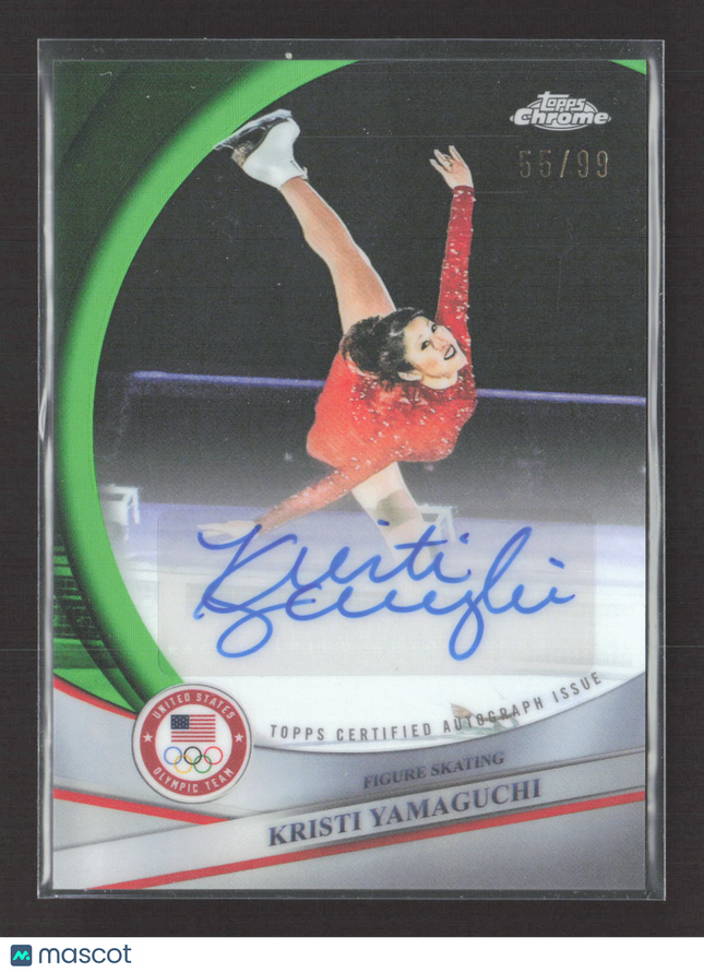 2026 Topps Chrome U.S. Olympics Kristi Yamaguchi #BCA-KYA Green 55/99 Auto