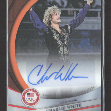 2026 Topps Chrome U.S. Olympics Charlie White #BCA-CWI Orange 08/25 Auto