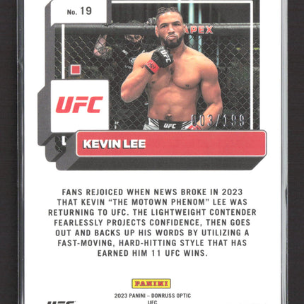 2023 Panini Donruss Optic UFC Kevin Lee #19 Red 003/199