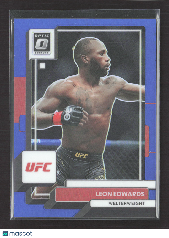 2023 Panini Donruss Optic UFC Leon Edwards #3 Blue Velocity 08/99