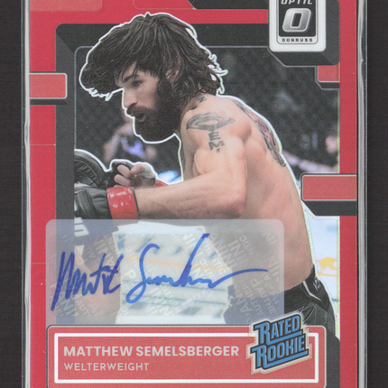 2023 Panini Donruss Optic Prizm Matthew Semelsberger #101 Red 13/99 Auto