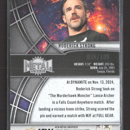 2025 Skybox AEW Metal Universe Roderick Strong #3 Precious Gems Red 039/100