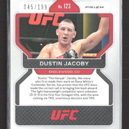 2022 Panini Prizm UFC Dustin Jacoby #123 Blue 045/199