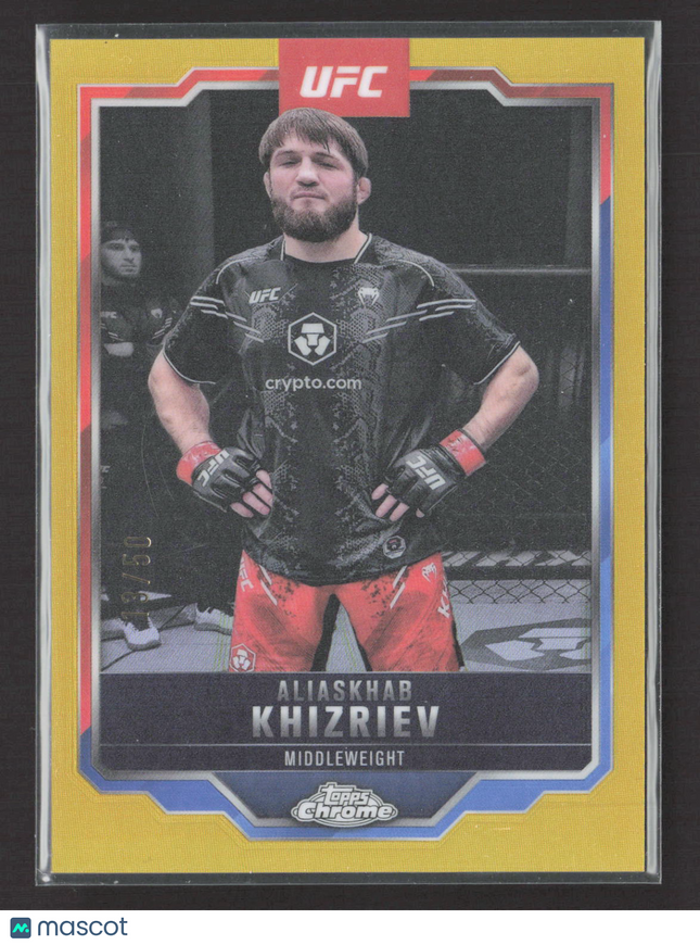 2025 Topps Chrome UFC Aliaskhab Khizriev #196 Gold Refractor 13/50