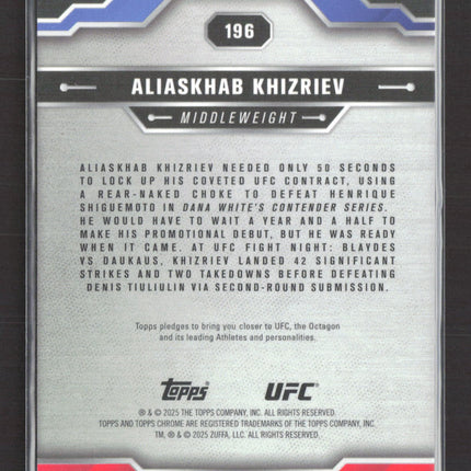 2025 Topps Chrome UFC Aliaskhab Khizriev #196 Gold Refractor 13/50