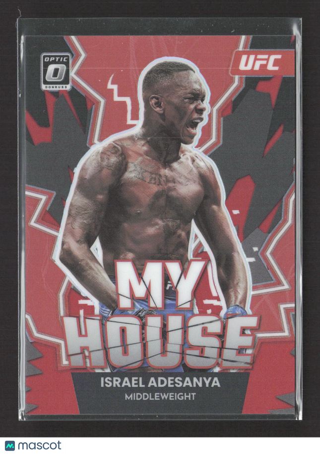2023 Panini Donruss Optic Prizm My House Israel Adesanya #6 Red 65/99