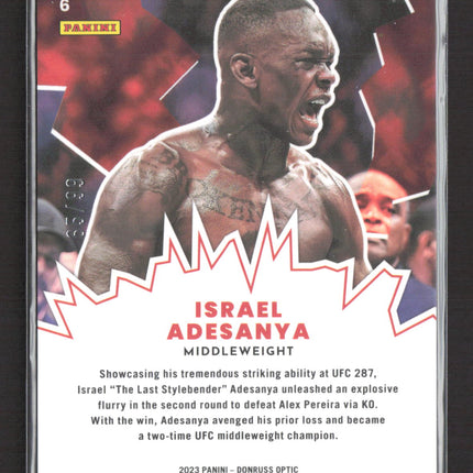 2023 Panini Donruss Optic Prizm My House Israel Adesanya #6 Red 65/99