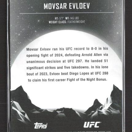 2024 Topps Midnight UFC Movsar Evloev #6 moon Beam
