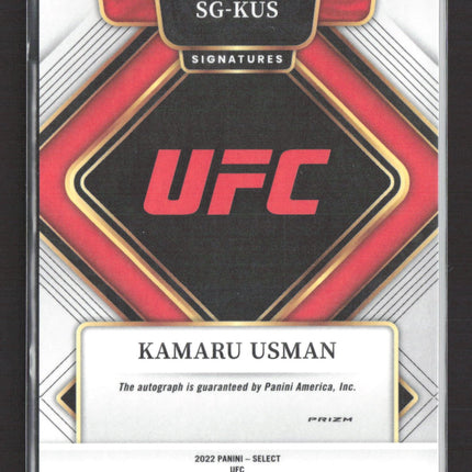2022 Panini Select UFC Prizm Kamaru Usman #SG-KUS Disco Auto