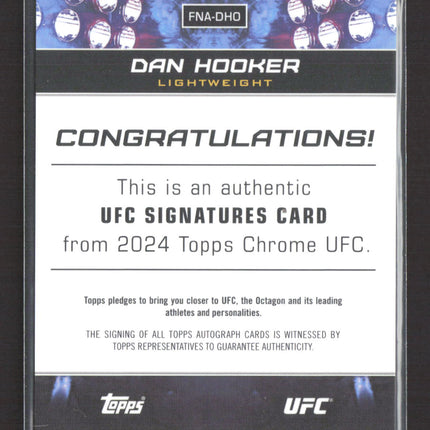 2024 Topps Chrome UFC Dan Hooker #FNA-DHO Gold 40/50 Auto