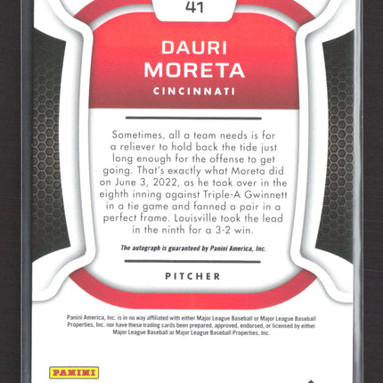 2022 Panini Chronicles Certified Baseball Dauri Moreta #41 Auto
