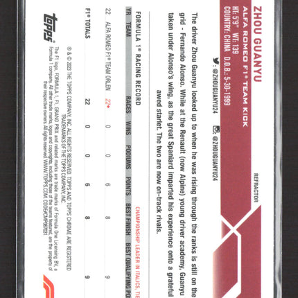 2023 Topps Chrome Formula 1 Zhou Guanyu #59 Refractor