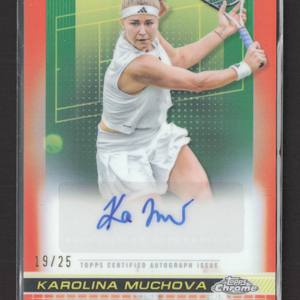 2024 Topps Chrome Tennis Karolina Muchova #TCA-KMA Orange Refractor 19/25 Auto