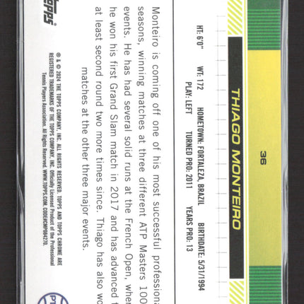 2024 Topps Chrome Tennis Thiago Monteiro #36 Frozen Fractor -3/0