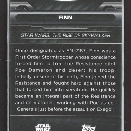 2020 Topps Chrome Black Star Wars John Boyega as Finn 26/99 #49