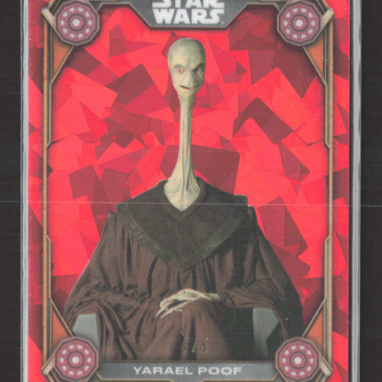 2023 Topps Chrome Star Wars Sapphire Jedi Council #JC-6 Yarael Poof Red